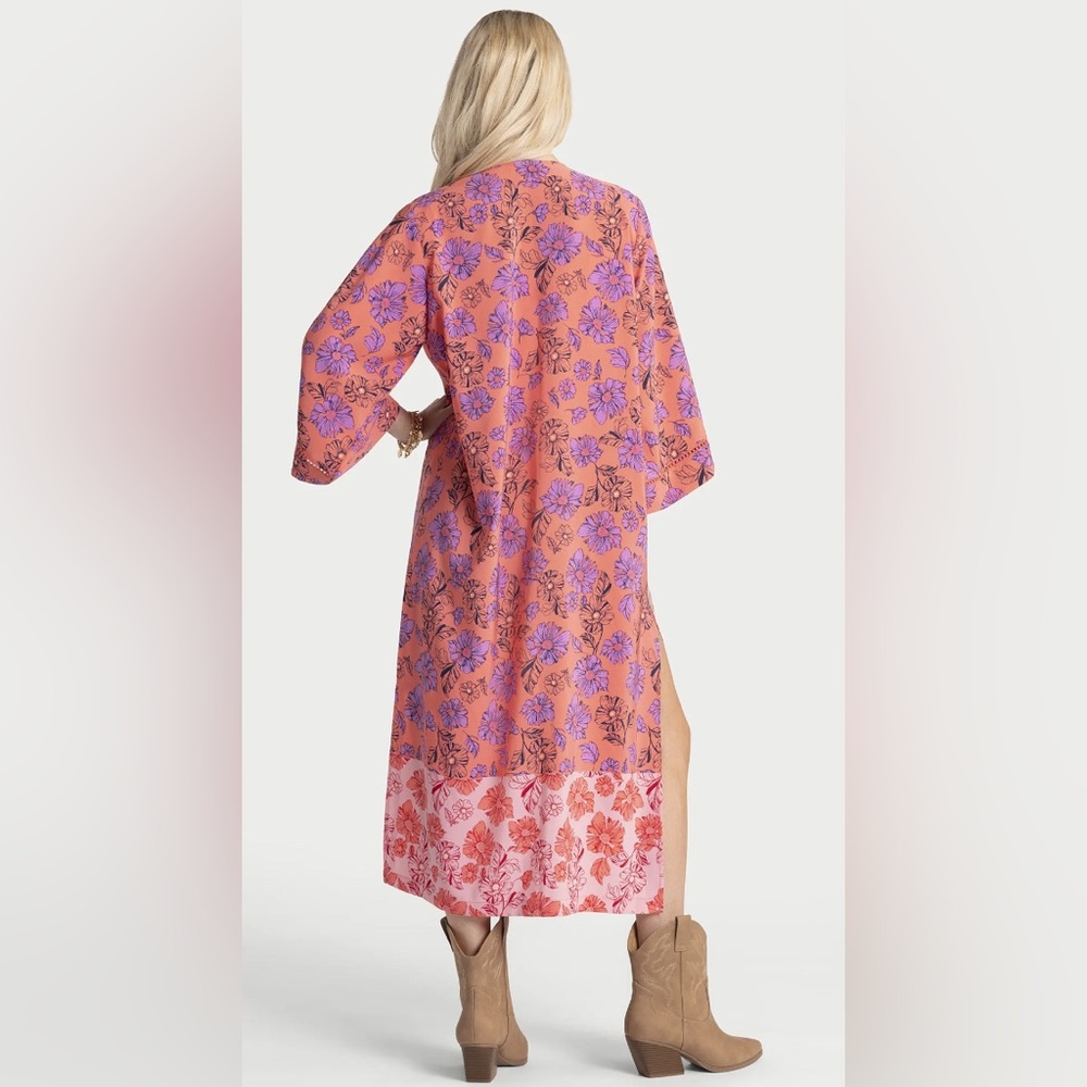 NWT Jessica Simpson Women's Kimono with Lace Insert - Picture 4 of 5
